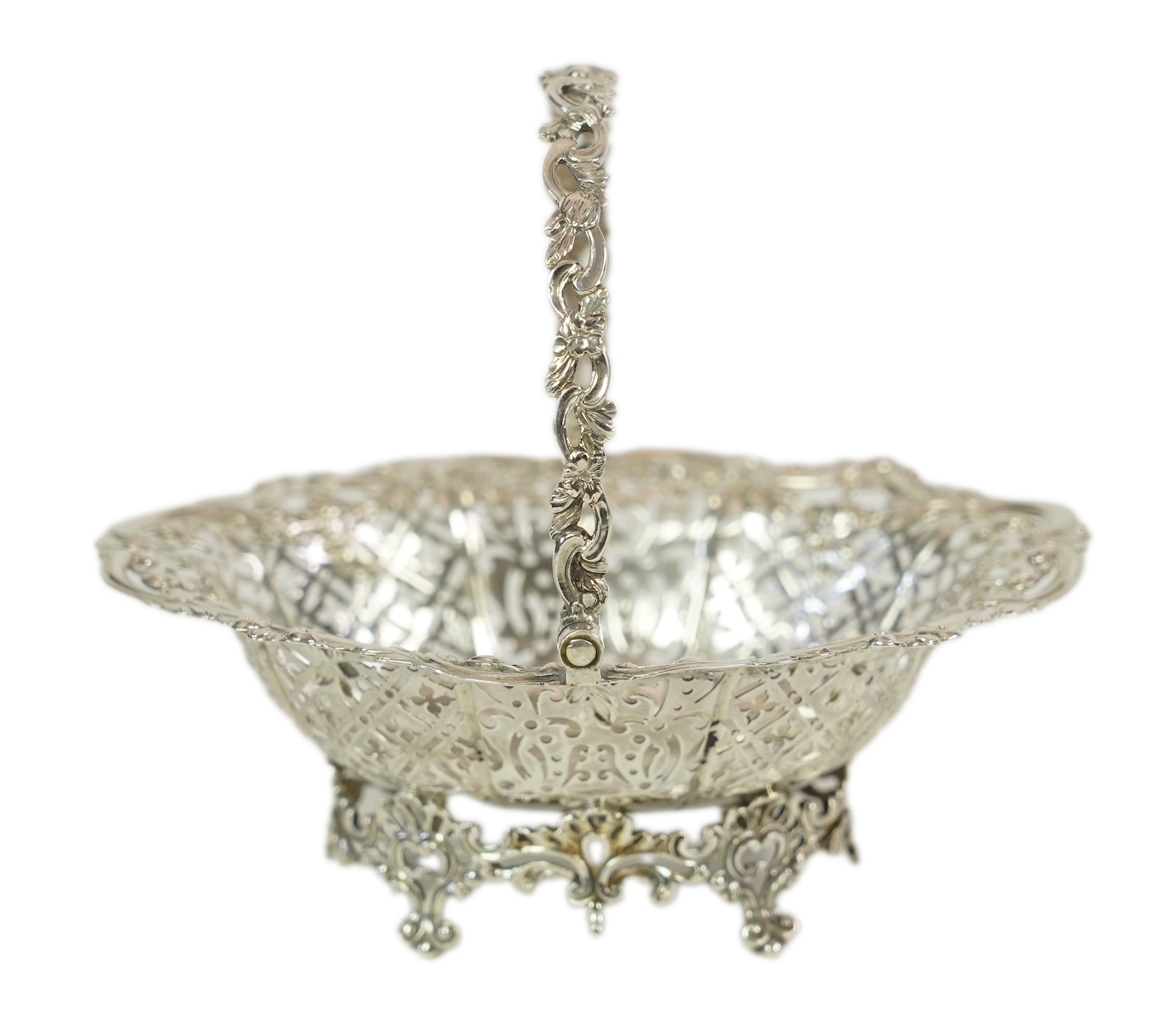 A George III pierced silver epergne basket by William Plummer